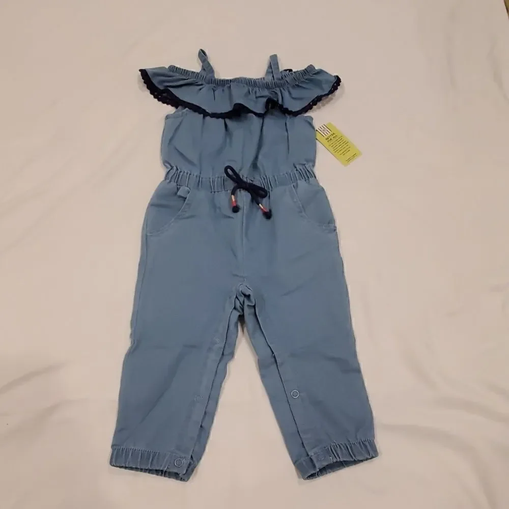 Genuine Kids Toddler Girls' denim Romper bleu